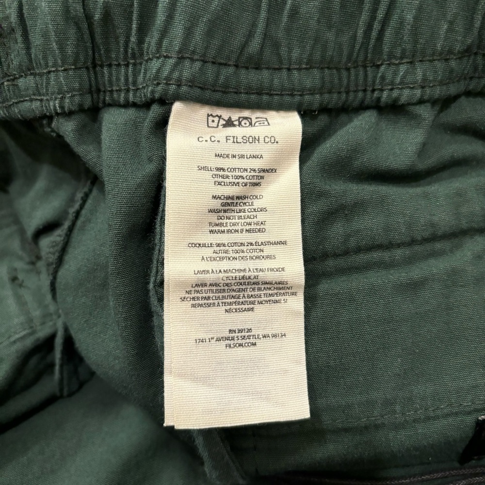NWT Filson Dry Falls Pull On Trail Shorts 7" Inch Drawstring Dark Green Mens XL - Picture 4 of 7